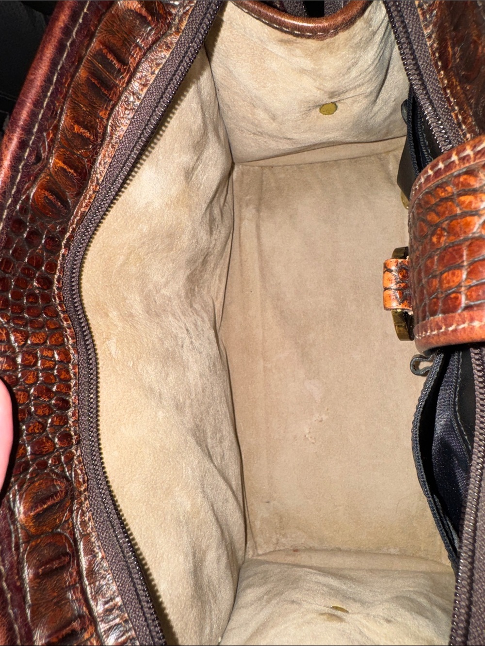Vintage Brahmin Addison Croc Embossed Leather Satchel - Picture 12 of 15